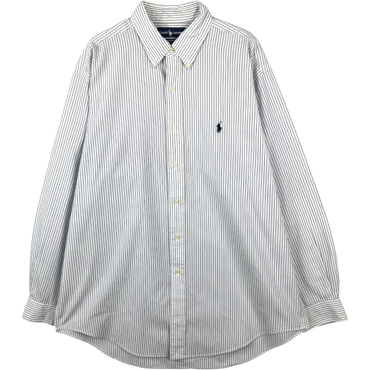 古着 ラルフローレン Ralph Lauren YARMOUTH ストライプ柄 長袖 ボタンダウンストライプシャツ メンズL相当/eaa661330