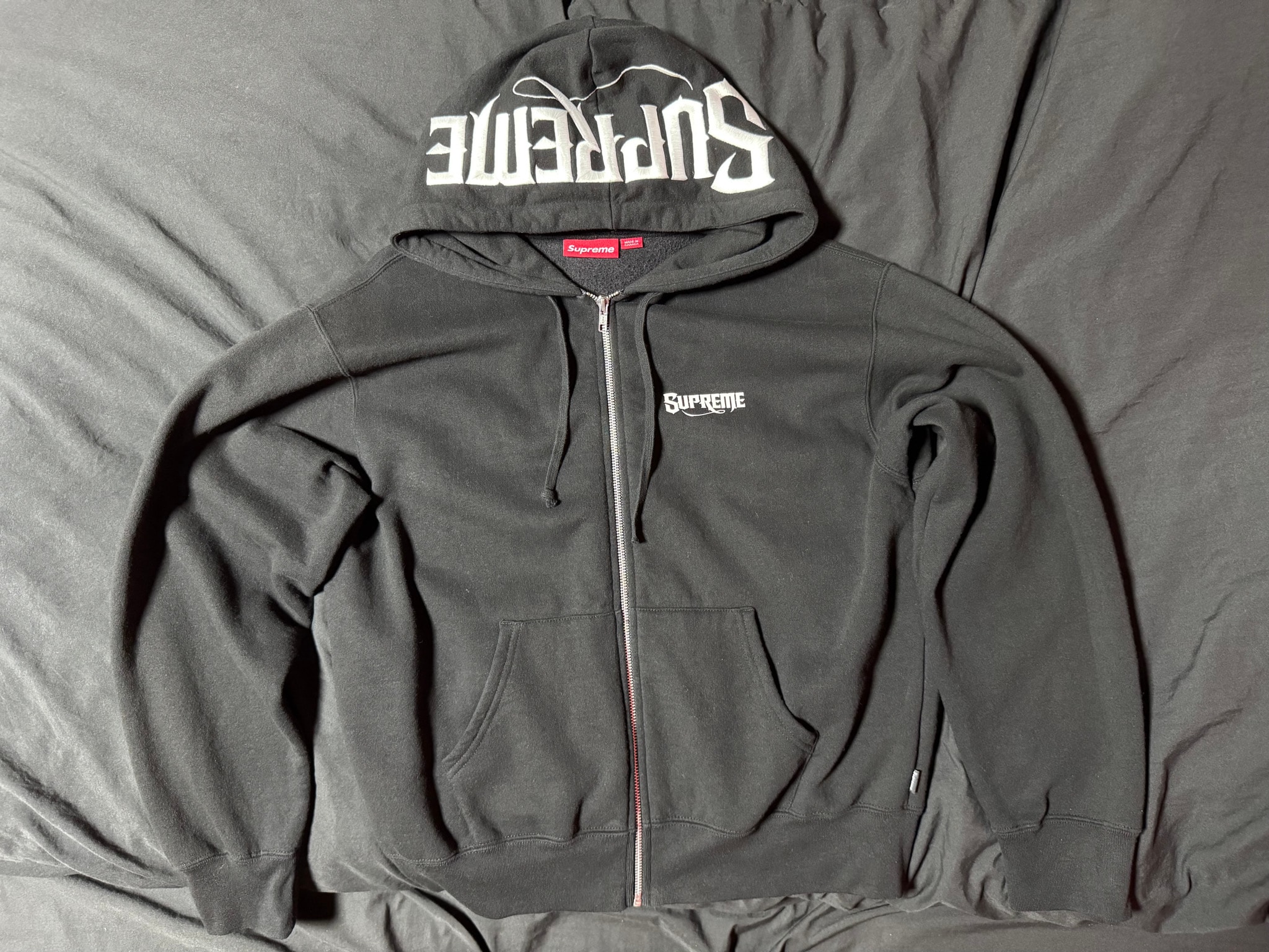 Supreme Mister Cartoon Zip Up Hooded Sweatshirt "Black"