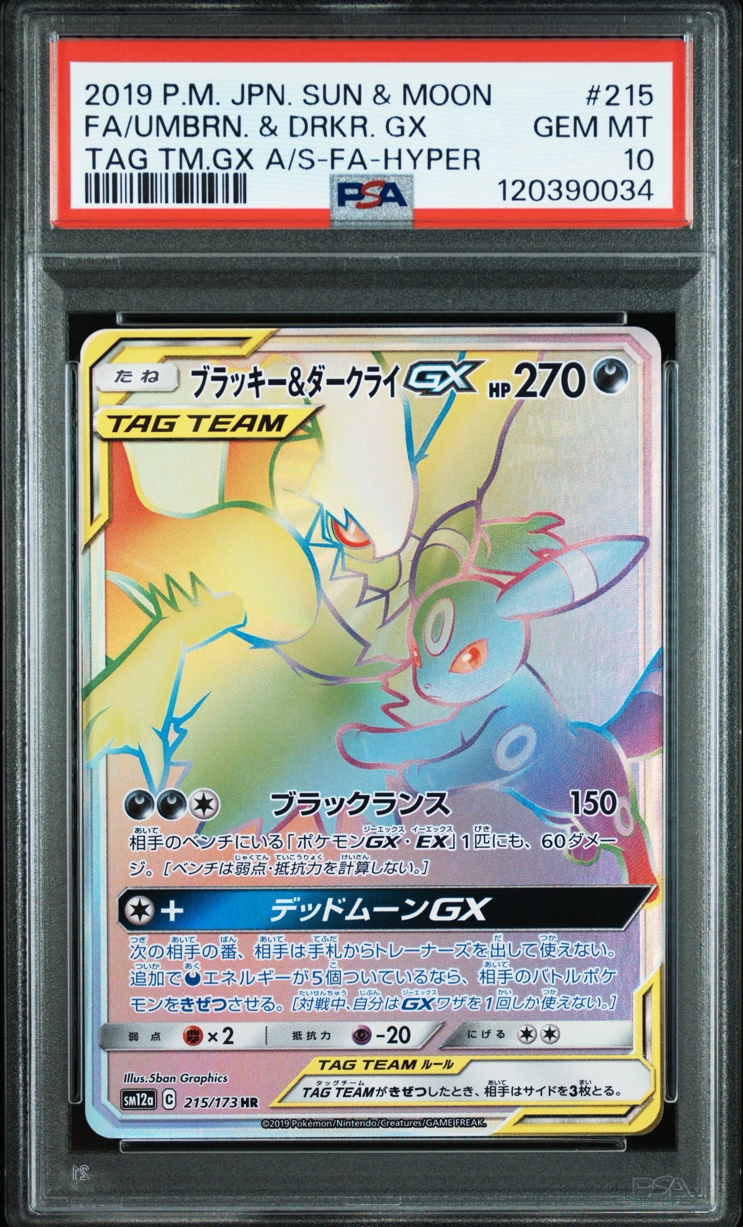 ブラッキー&ダークライGX HR[SM12a 215/173](ハイクラスパック「TAG TEAM GX タッグオールスターズ」)