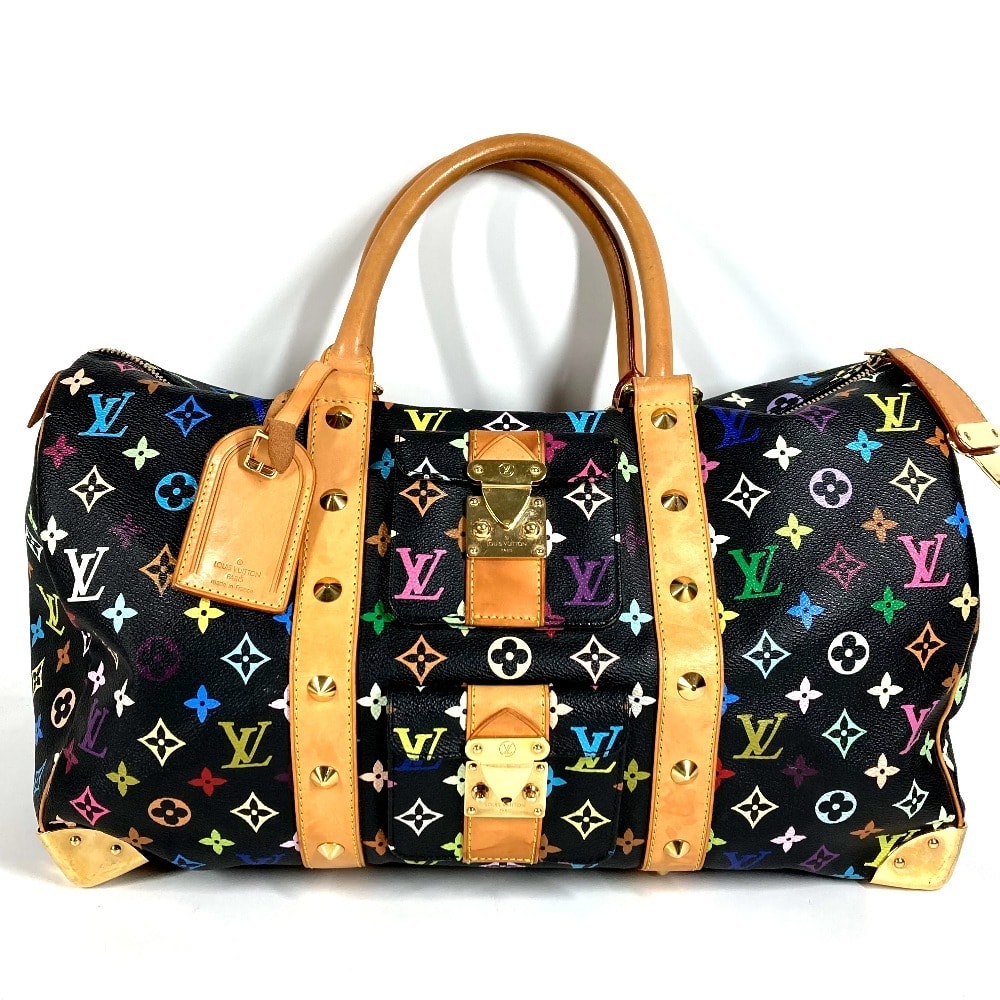 ルイヴィトン LOUIS VUITTON キーポル45 キーポル 45 M92640 モノグラムマルチカラー 村上隆 スタッズ カバン 旅行バッグ トラベルバッグ ハンドバッグ ボストンバッグ モノグラムマルチカラーキャンバス ノワール ブラック