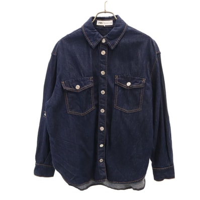 ZARA ザラ 長袖 デニムシャツ XS インディゴ ロールアップ袖
