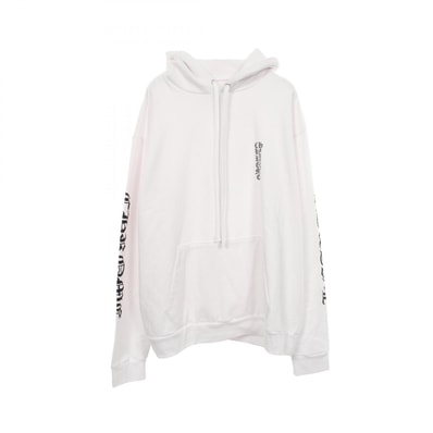 Chrome Hearts Vertical Logo Pullover Hoodie "White"