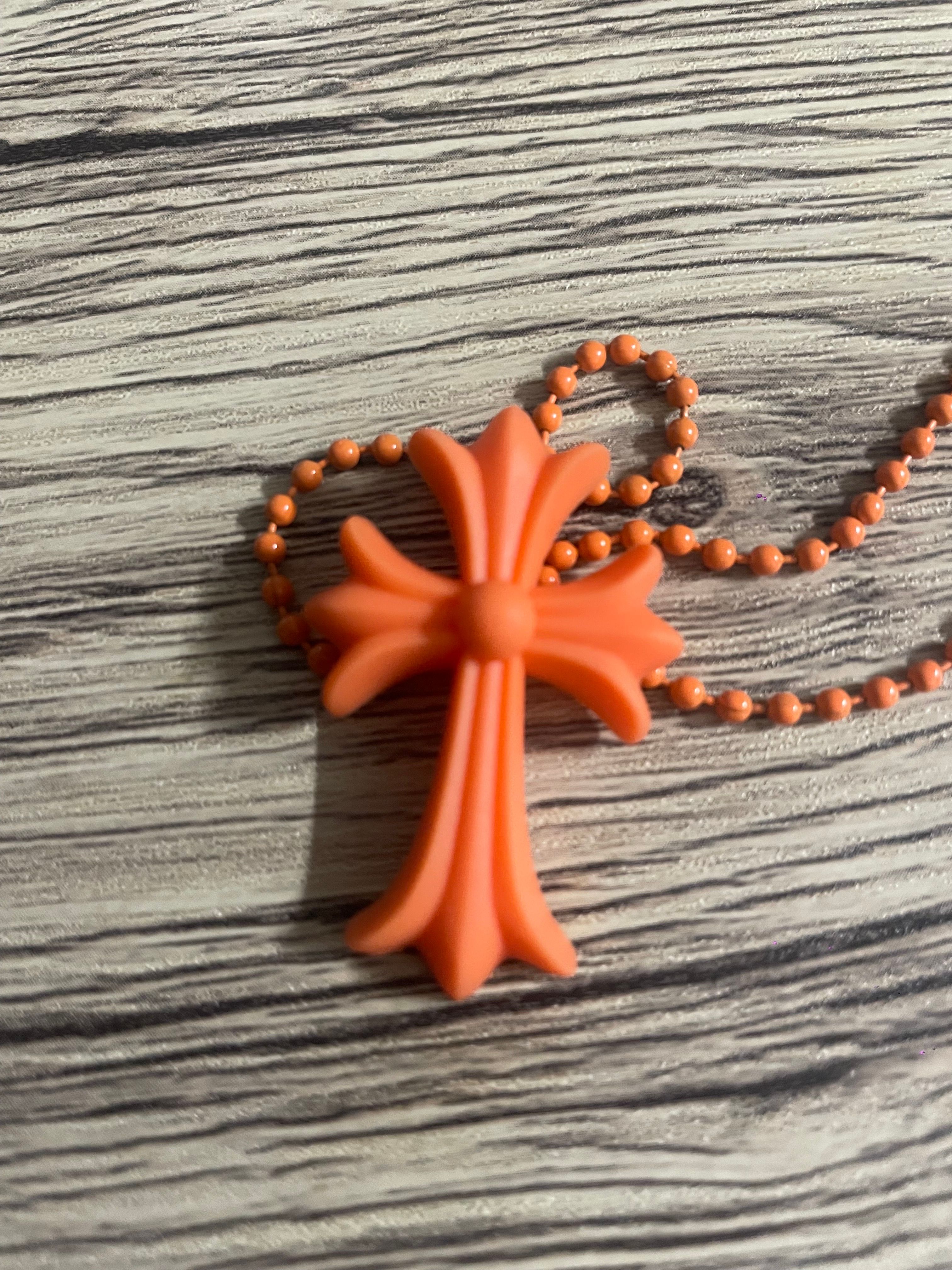 Chrome Hearts Rubber Small CH Cross Silicon Necklace "Yellow"