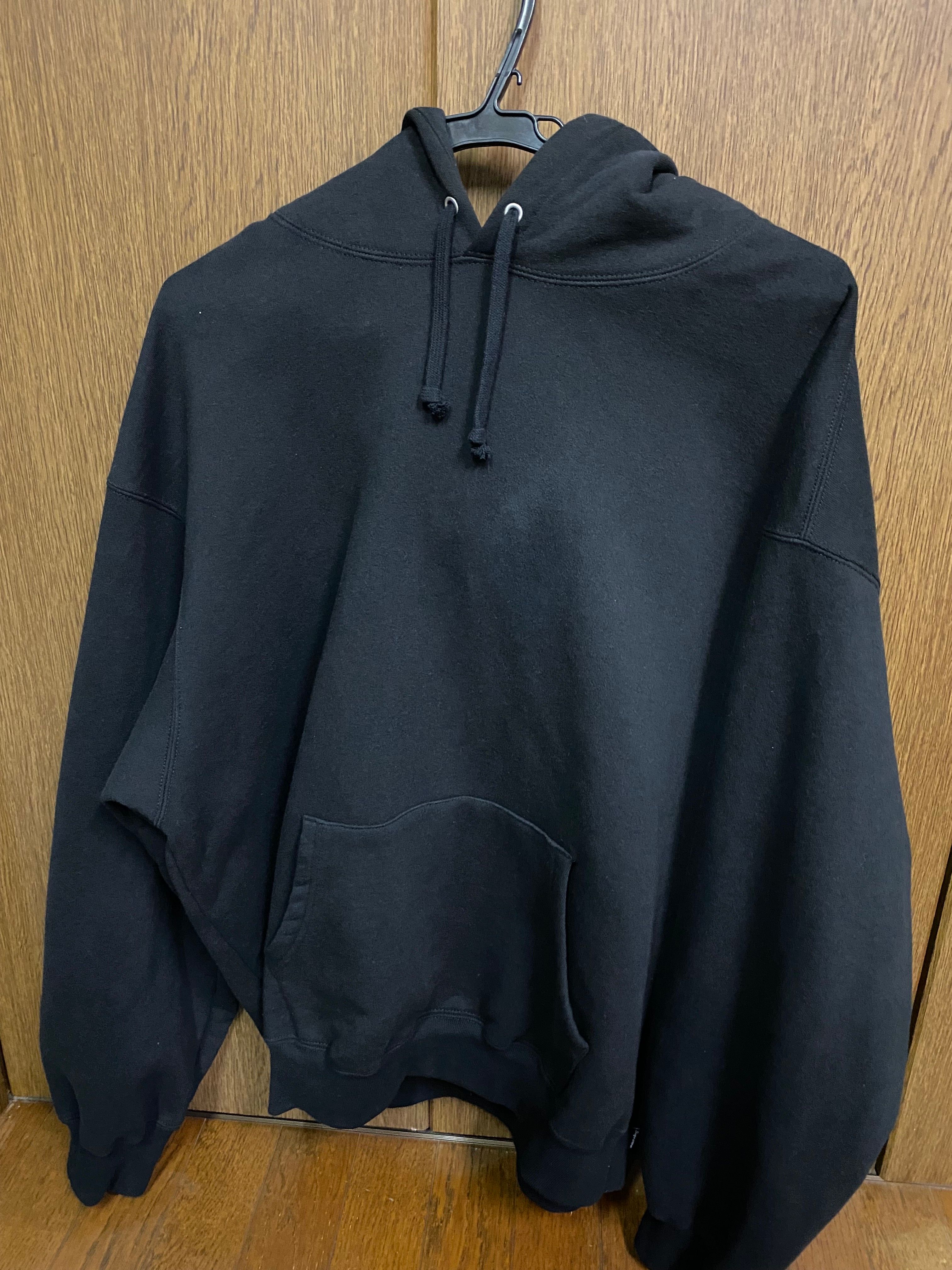 Supreme Satin Applique Hooded Sweatshirt "Black"