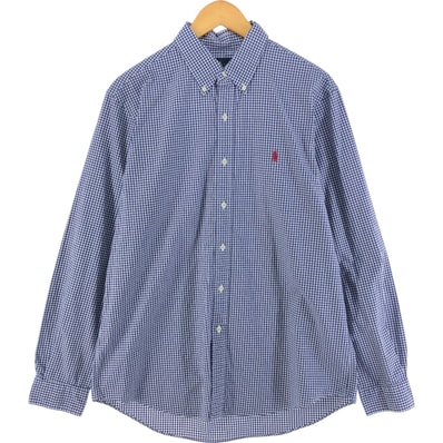 古着 ラルフローレン Ralph Lauren ギンガムチェック 長袖 ボタンダウンチェックシャツ メンズL相当/eaa521599