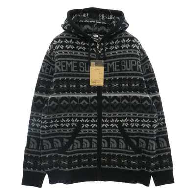 Supreme シュプリーム THE NORTH FACE 22AW NT52212I x The North Face ザノースフェイス TS FAIRE ISLE F/Z HOODED SWEATER ジップアップ セーター パーカー【美品】【中古】