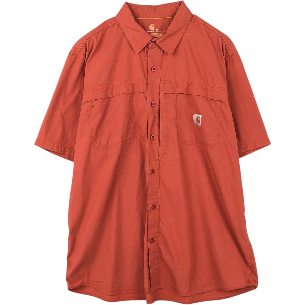 古着 カーハート Carhartt RELAXED FIT リップストップ 半袖 ワークシャツ メンズXL相当/eaa668102