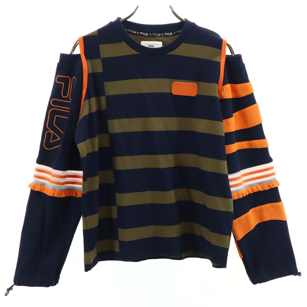 FILA フィラ 3.1 Phillip Lim 3.1 フィリップ リム コラボ ボーダー柄 長袖 カットソー S ネイビー トップス 肩開き