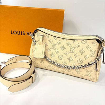 ルイ・ヴィトン LOUIS VUITTON マヒナ M24255 ハンド・イット・オールPM ガレ 2wayショルダー ベージュ【鑑定済み】正規品