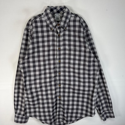 古着 ブルックスブラザーズ Brooks Brothers 長袖シャツ 胸ポケ ボタンダウン M グレー系 チェック メンズ