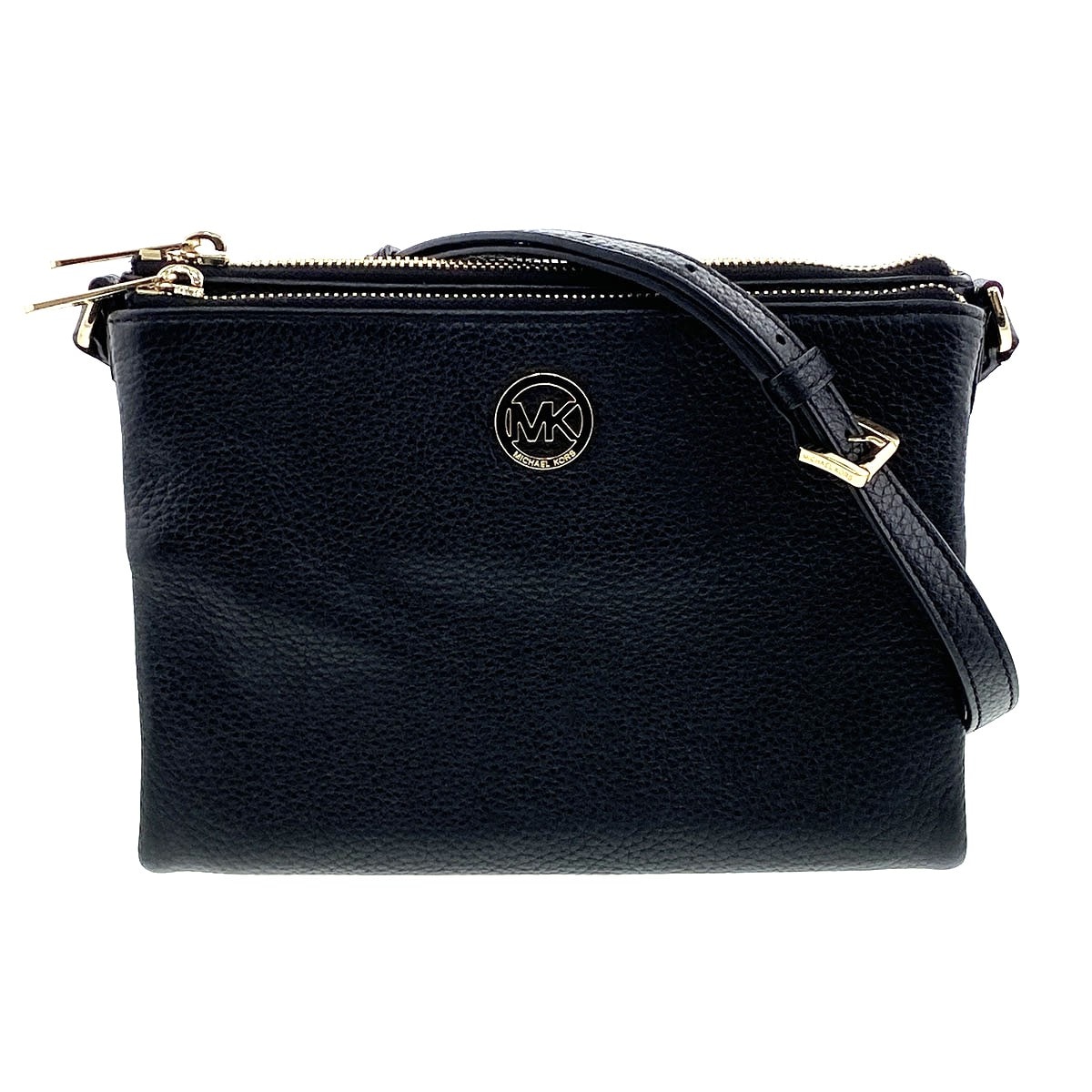 Michael Kors マイケルコース フルトン イーストウェスト クロスボディバッグ ショルダーバッグ 35T6GFTC7L レザー ブラック  レディース【中古】