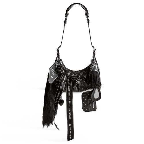 BALENCIAGA Le Cagole XS Collector Shoulder Bag Line Stone "Black"