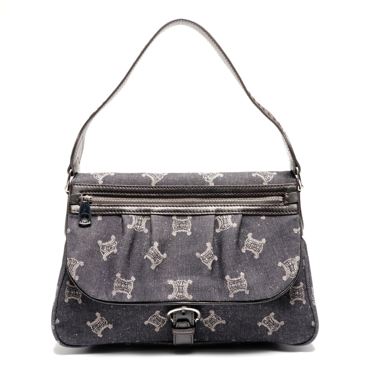 セリーヌ CELINE マカダム デニム ショルダーバッグ【中古】