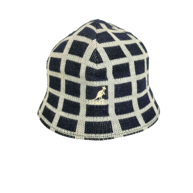 アクリル100 ロゴ刺繍 チェック バケットハット【1141986385800】