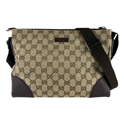 グッチ GUCCI ショルダーバッグ GGキャンバス/レザー ブラウン ユニセックス 114273【中古】 z9616
