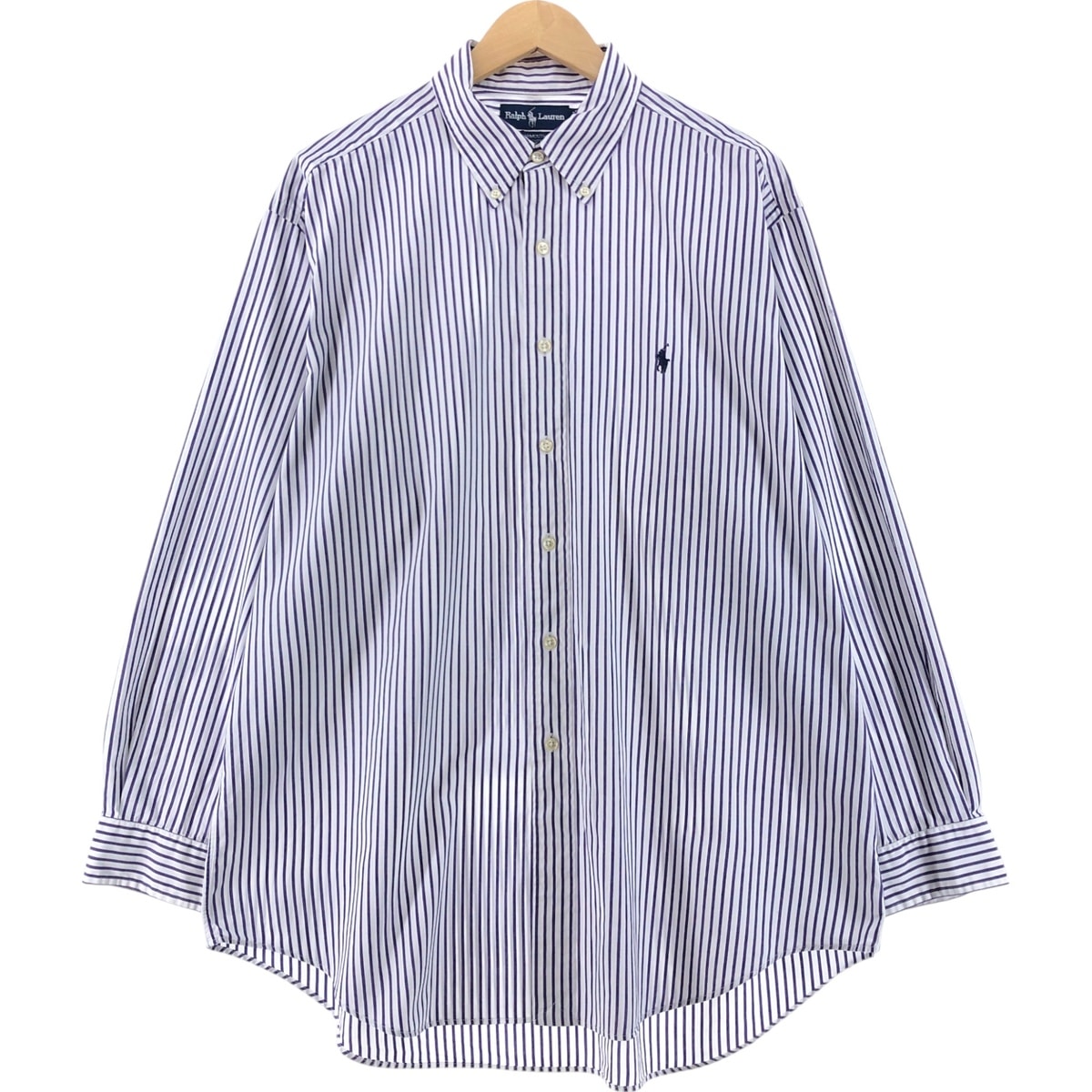 古着 ラルフローレン Ralph Lauren YARMOUTH 長袖 ボタンダウンストライプシャツ メンズXL相当/eaa532628