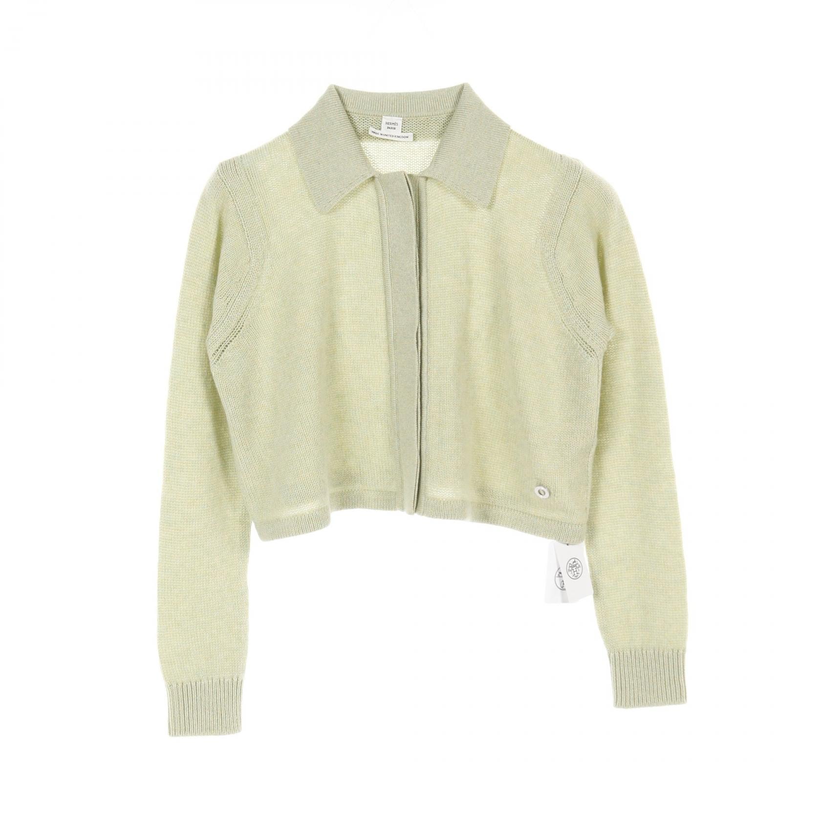 エルメス HERMES カーディガン 衣料品 トップス カシミヤ レディース グリーン系 H5E2727D1R 【中古】