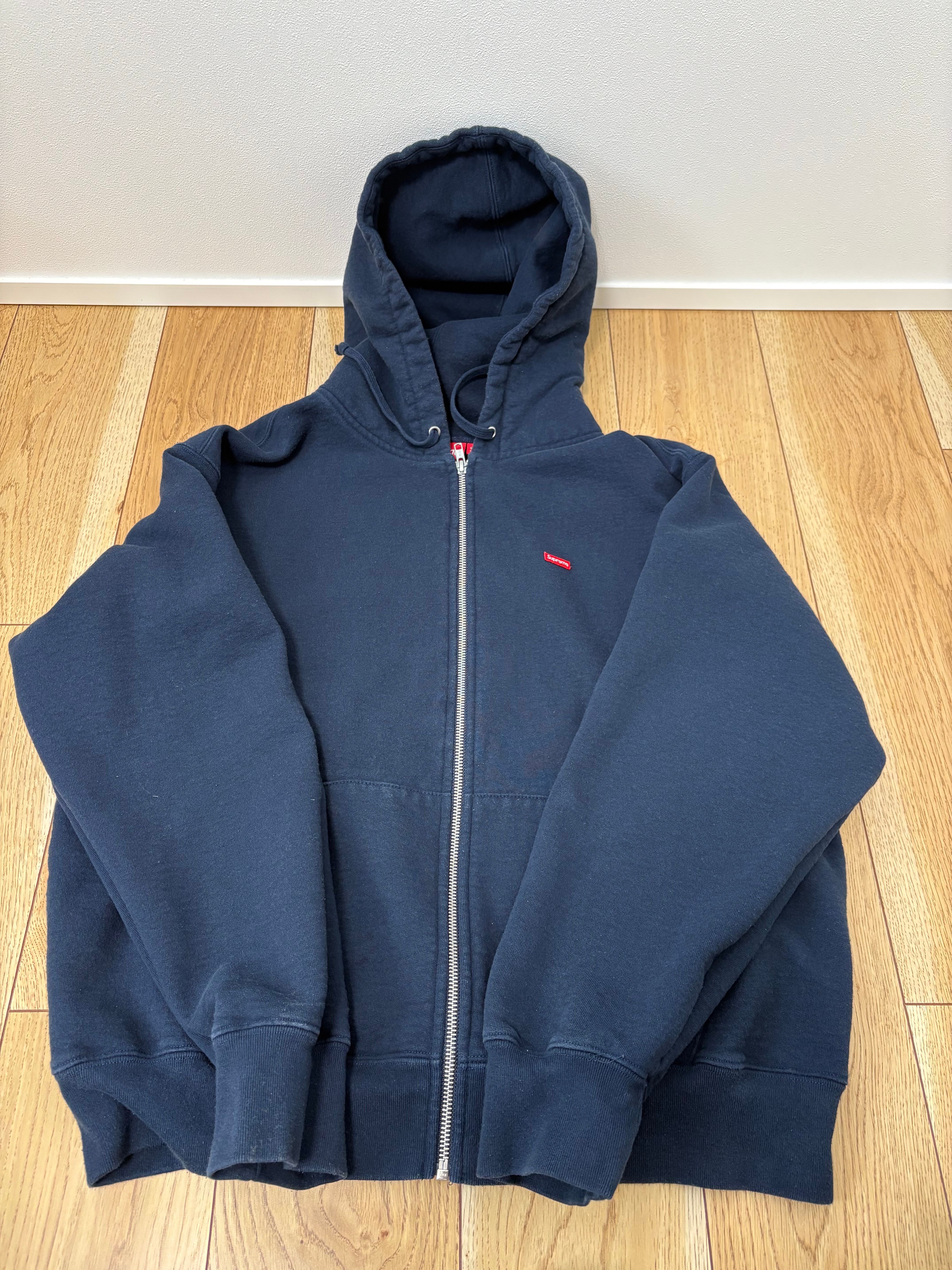 Supreme Small Box Zip Up Hooded Sweatshirt "Navy"