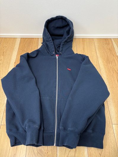 Supreme Small Box Zip Up Hooded Sweatshirt "Navy"
