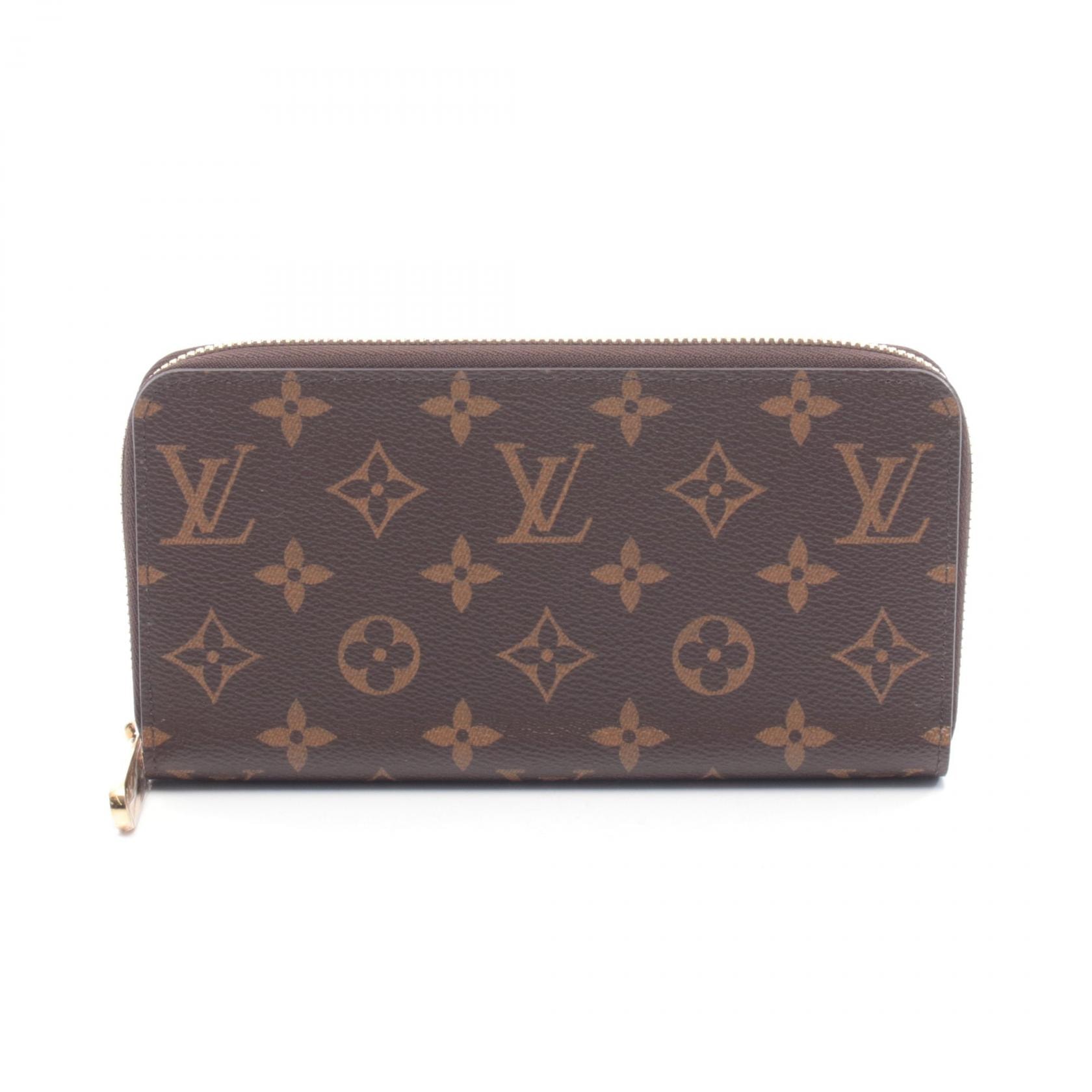 ルイ・ヴィトン LOUIS VUITTON ジッピーウォレット ラウンド長財布 財布 PVCコーティングキャンバス モノグラム メンズ レディース ブラウン系 M42616 【中古】
