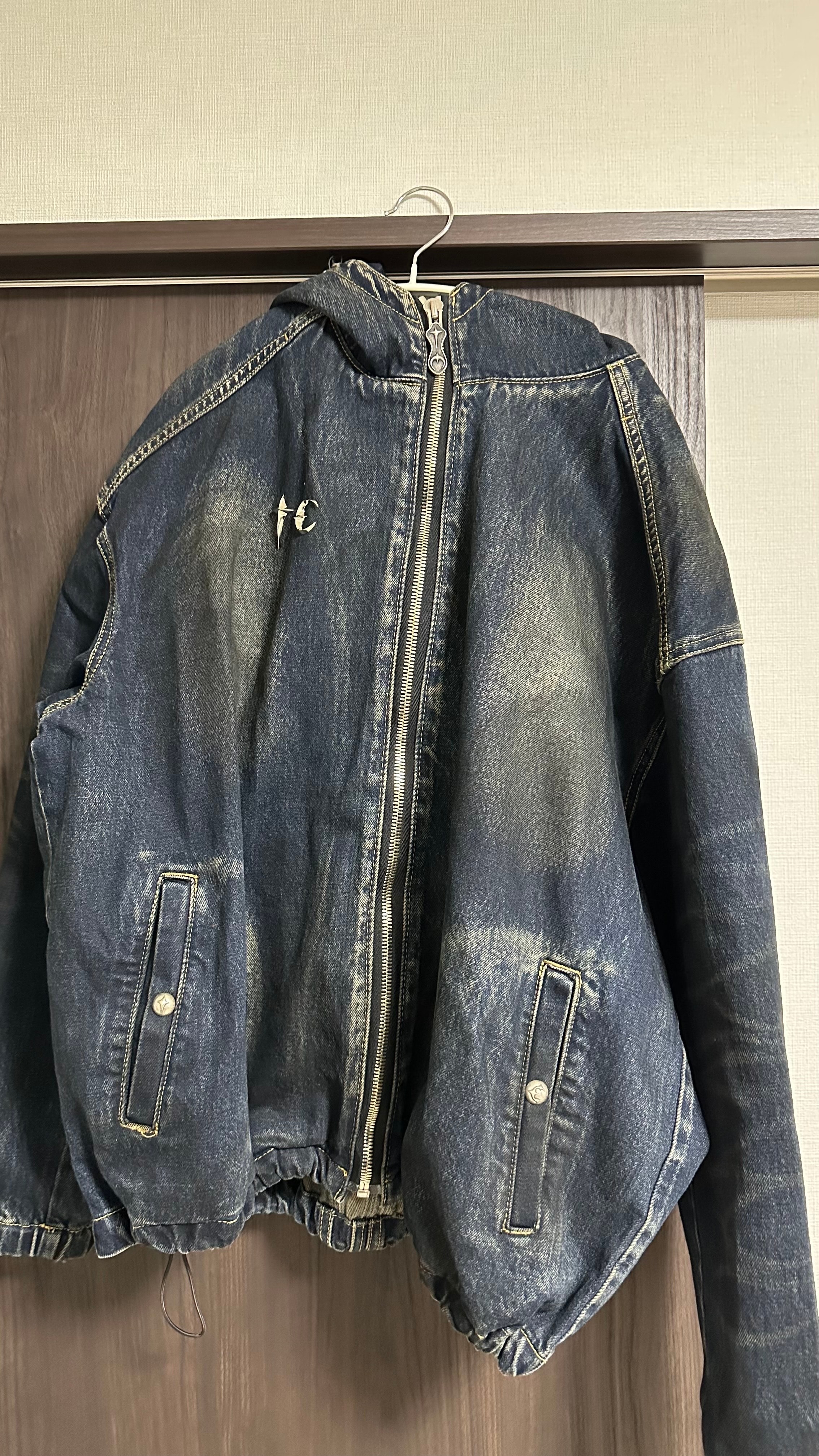 THUG CLUB Basic Emblem Denim Jacket "BLUE"