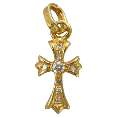 CHROME HEARTS クロムハーツ(原本無) 22K CRS BBYFAT P DMND A ベイビーファット アフターパヴェダイヤ チャーム ペンダントトップ ゴールド系【中古】