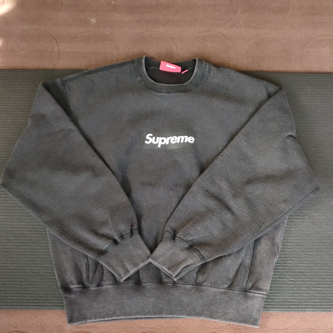 Supreme Washed Box Logo Crewneck "Black"