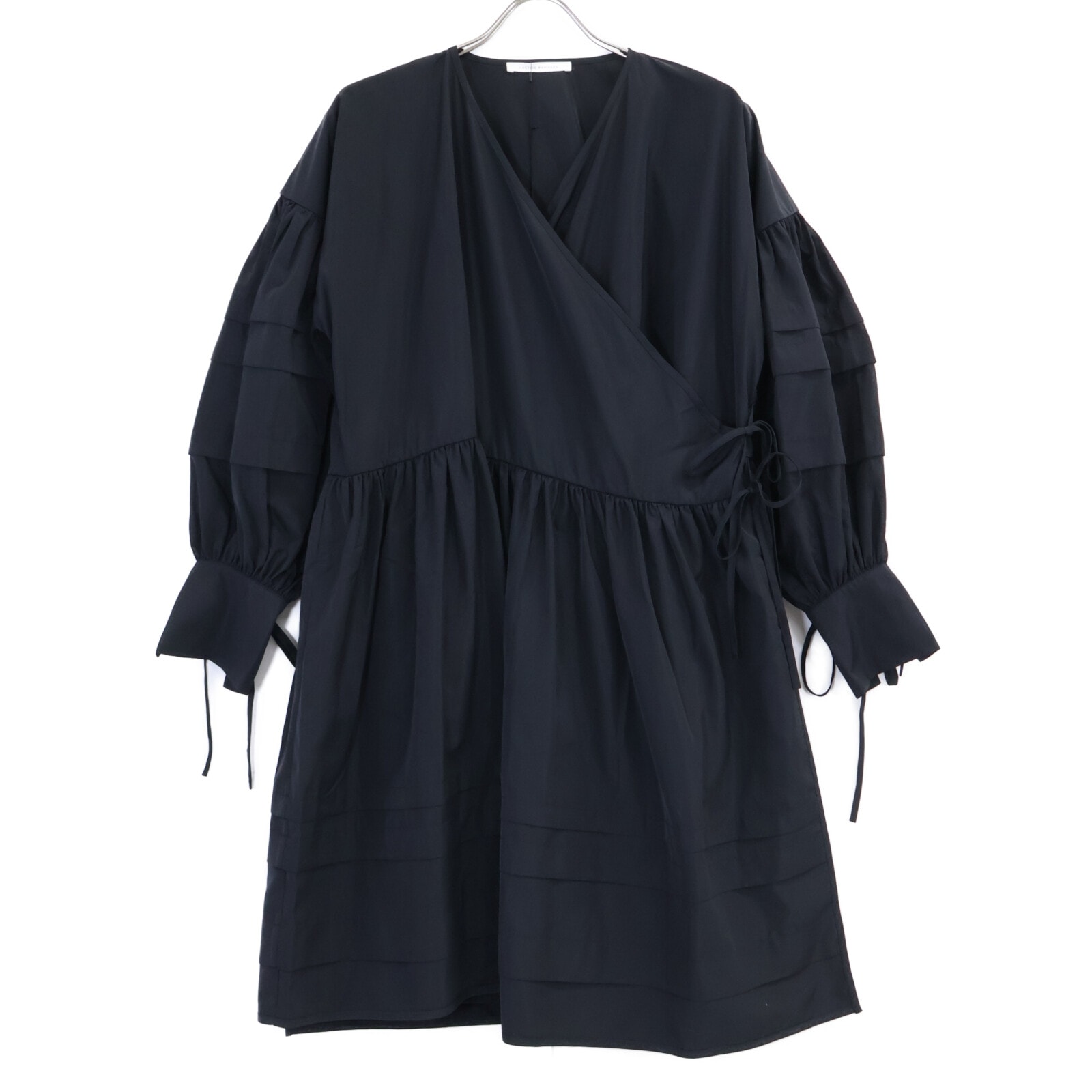 セシリーバンセン EDI-0009 ブラック AMALIE DRESS ティアードラップワンピース XS