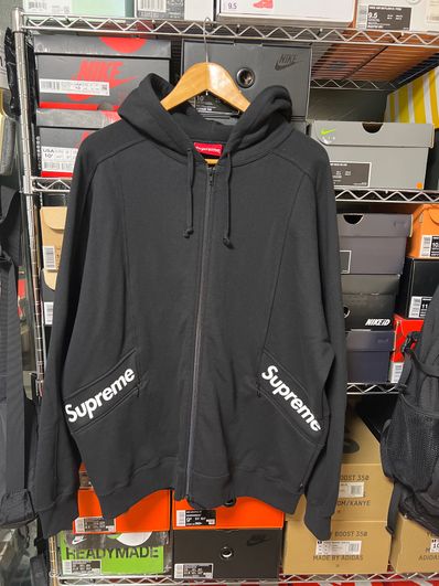 Supreme Color Blocked Zip Up Hooded Sweatshirt "Black"