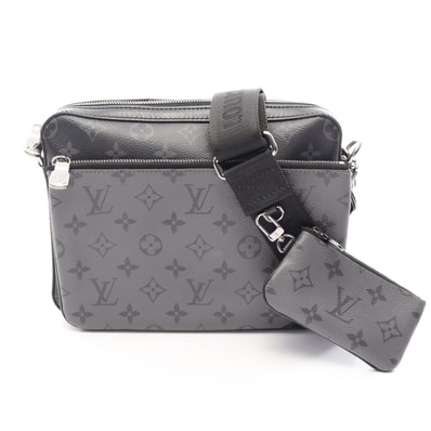 ルイ・ヴィトン LOUIS VUITTON トリオ メッセンジャー ショルダーバッグ バッグ PVCコーティングキャンバス レザー モノグラム・エクリプス グレー メンズ ブラック系 / グレー系 M69443 【中古】