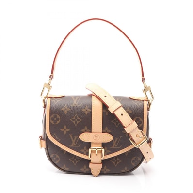 ルイ・ヴィトン LOUIS VUITTON ソミュールBB 2WAY ハンドバッグ バッグ PVCコーティングキャンバス レザー モノグラム レディース ブラウン系 M46740 【中古】