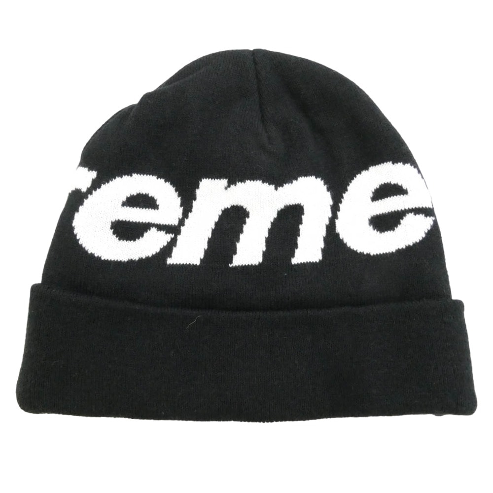 Supreme シュプリーム 19AW Big Logo Beanie カシミヤ混 ビッグ ロゴ ビーニー ニット キャップ ブラック系【中古】