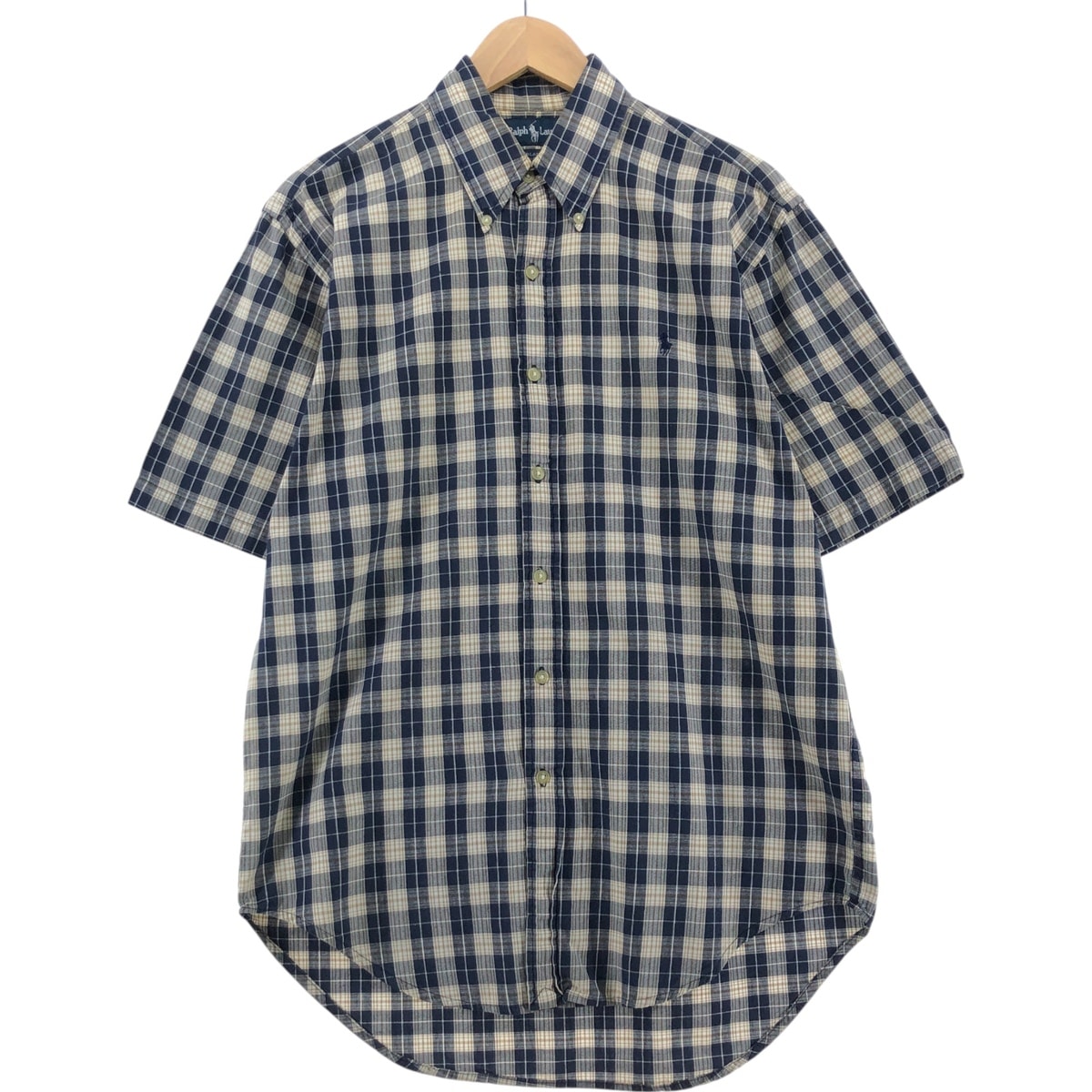古着 ラルフローレン Ralph Lauren BLAKE 半袖 ボタンダウン チェックシャツ メンズM相当/eaa544763