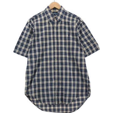 古着 ラルフローレン Ralph Lauren BLAKE 半袖 ボタンダウン チェックシャツ メンズM相当/eaa544763