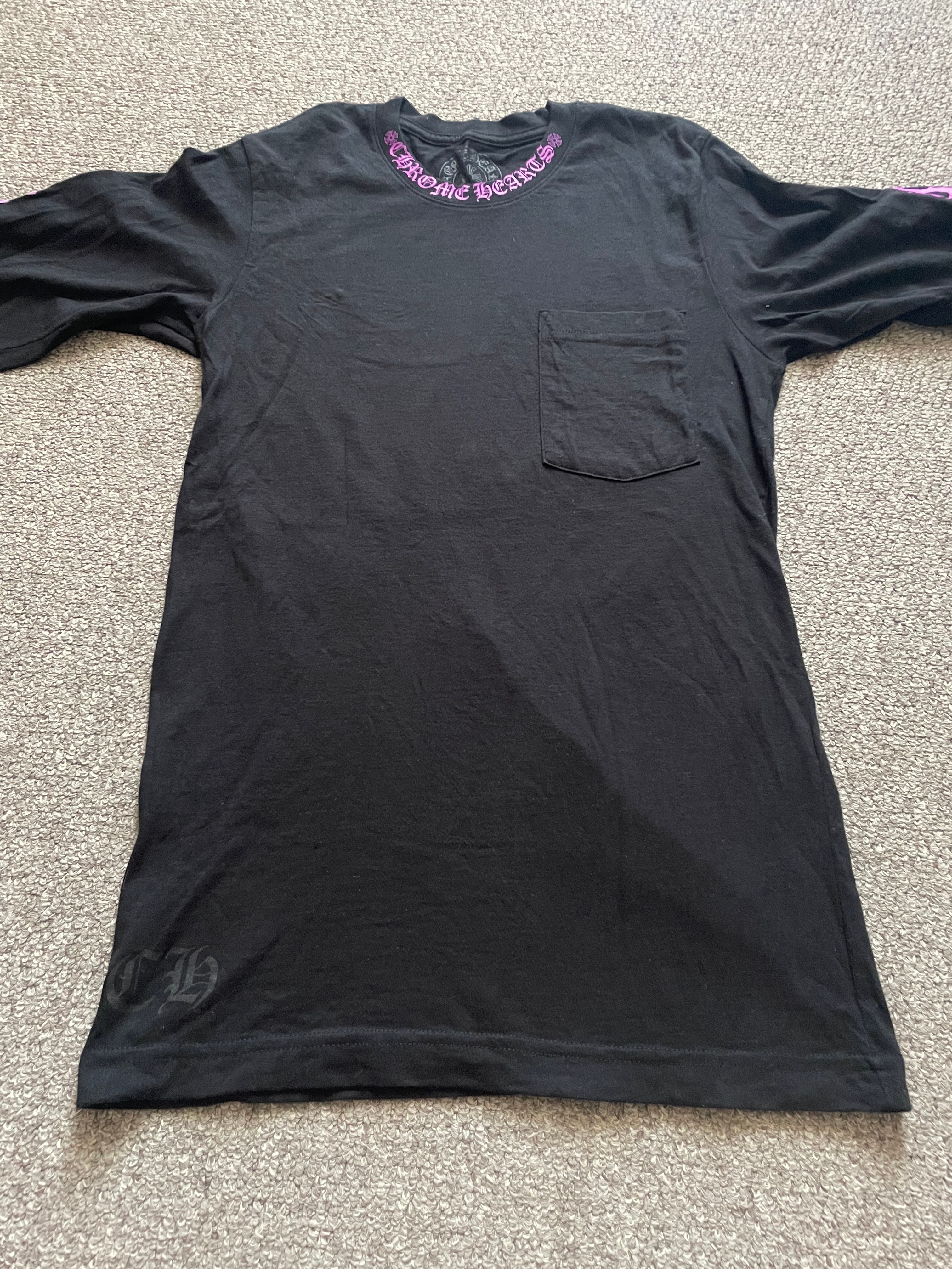 Chrome Hearts Script Neck Logo L/S T-Shirt "Black/Purple"