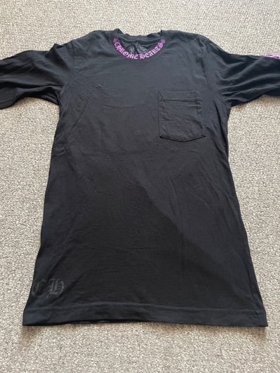 Chrome Hearts Script Neck Logo L/S T-Shirt "Black/Purple"