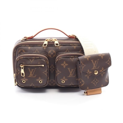 ルイ・ヴィトン LOUIS VUITTON ユーティリティ クロスボディ ハンドバッグ バッグ PVCコーティングキャンバス レザー モノグラム レディース ブラウン系 M80446 【中古】