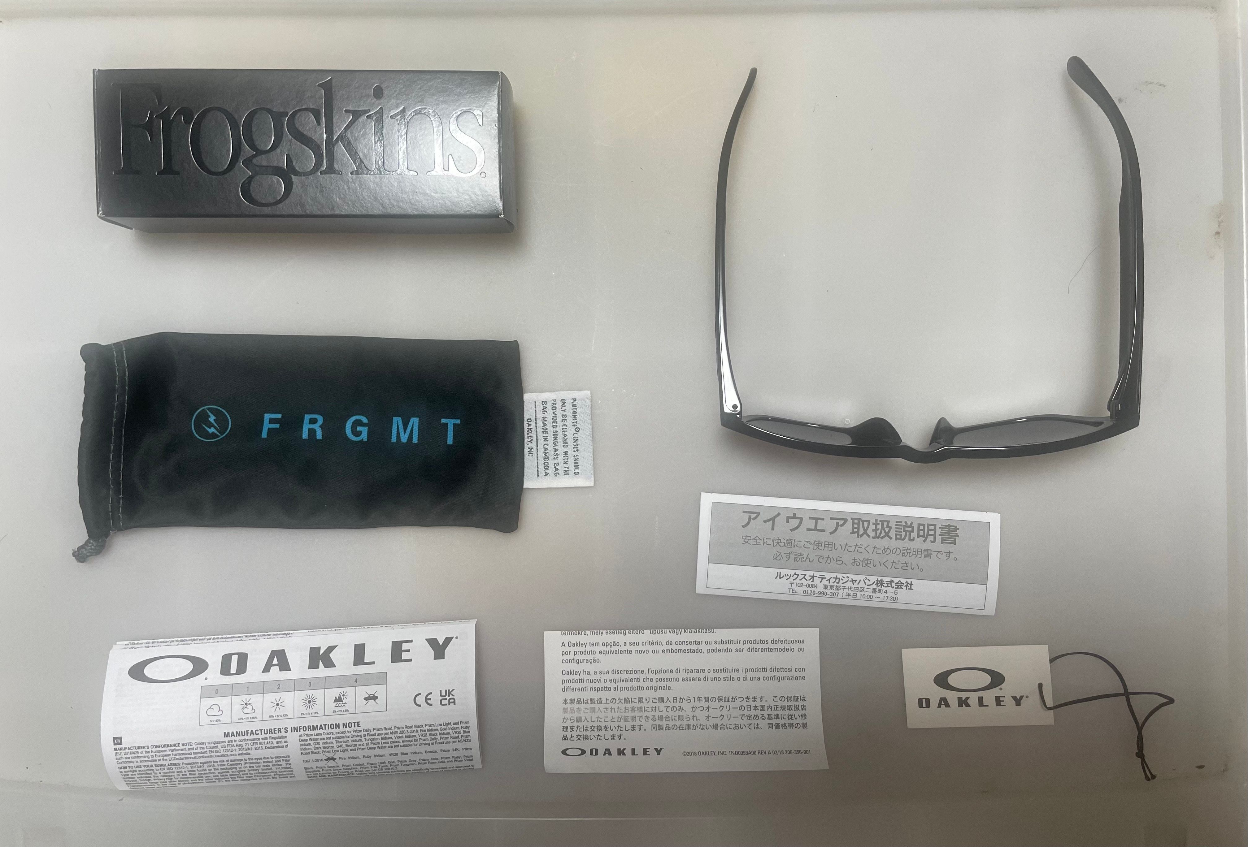 FRAGMENT x OAKLEY Frogskins Polished Black w/Prizm Grey "Vivid Blue"