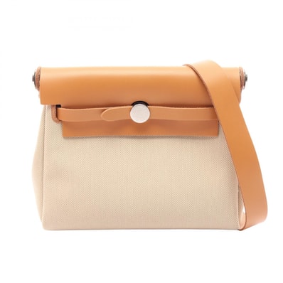 エルメス HERMES エールバッグジップ ミニ ショルダーバッグ バッグ キャンバス レザー トワルミリタリー / ヴァッシュハンター トワルミリタリー ベトン K刻印(2025年製造) レディース アイボリー系 / ブラウン系