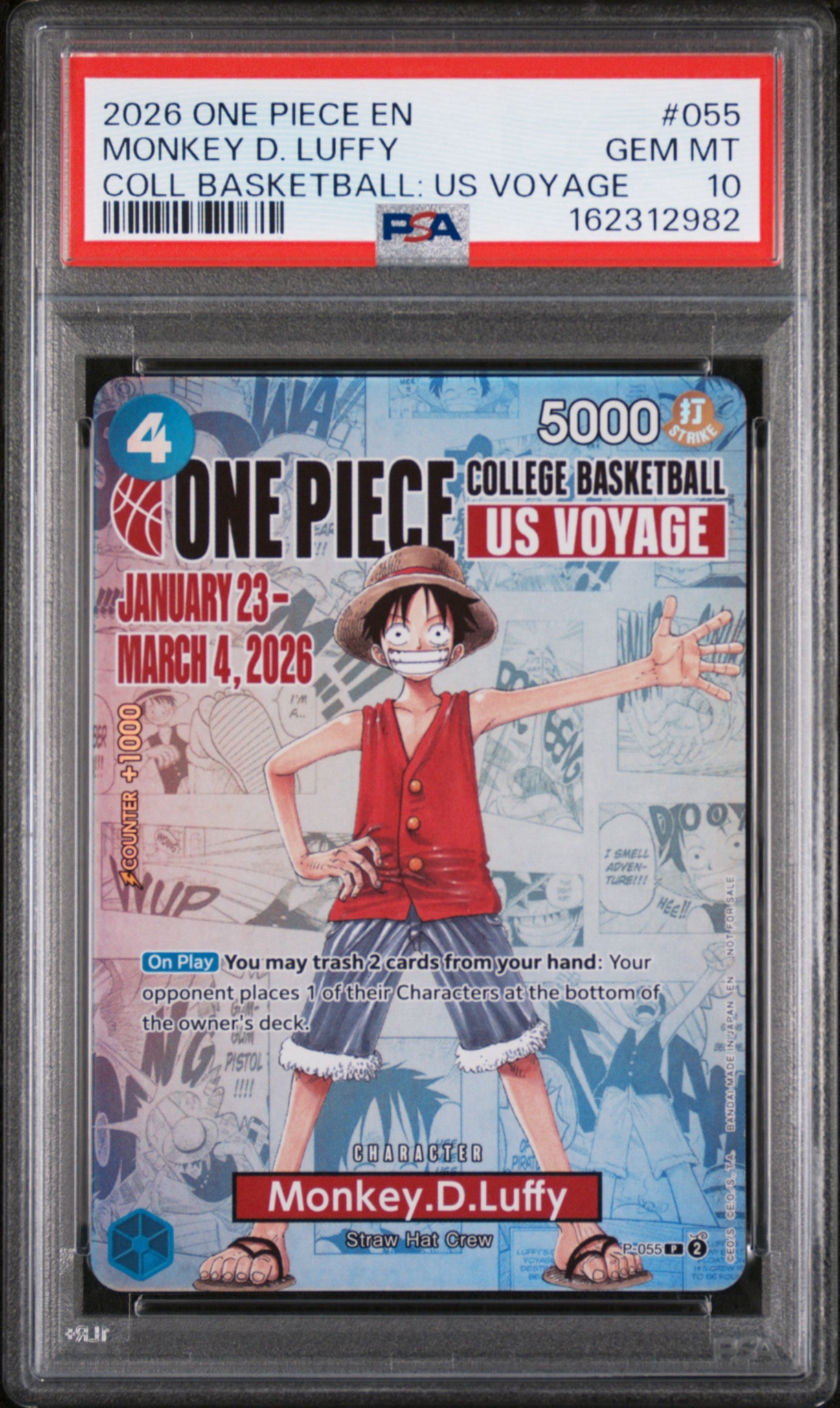 PSA10】モンキー・D・ルフィ：P (開封済) [P-055]【英語版
