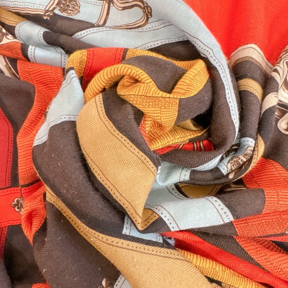 エルメス HERMES ストール CAVALCADOUR レッド