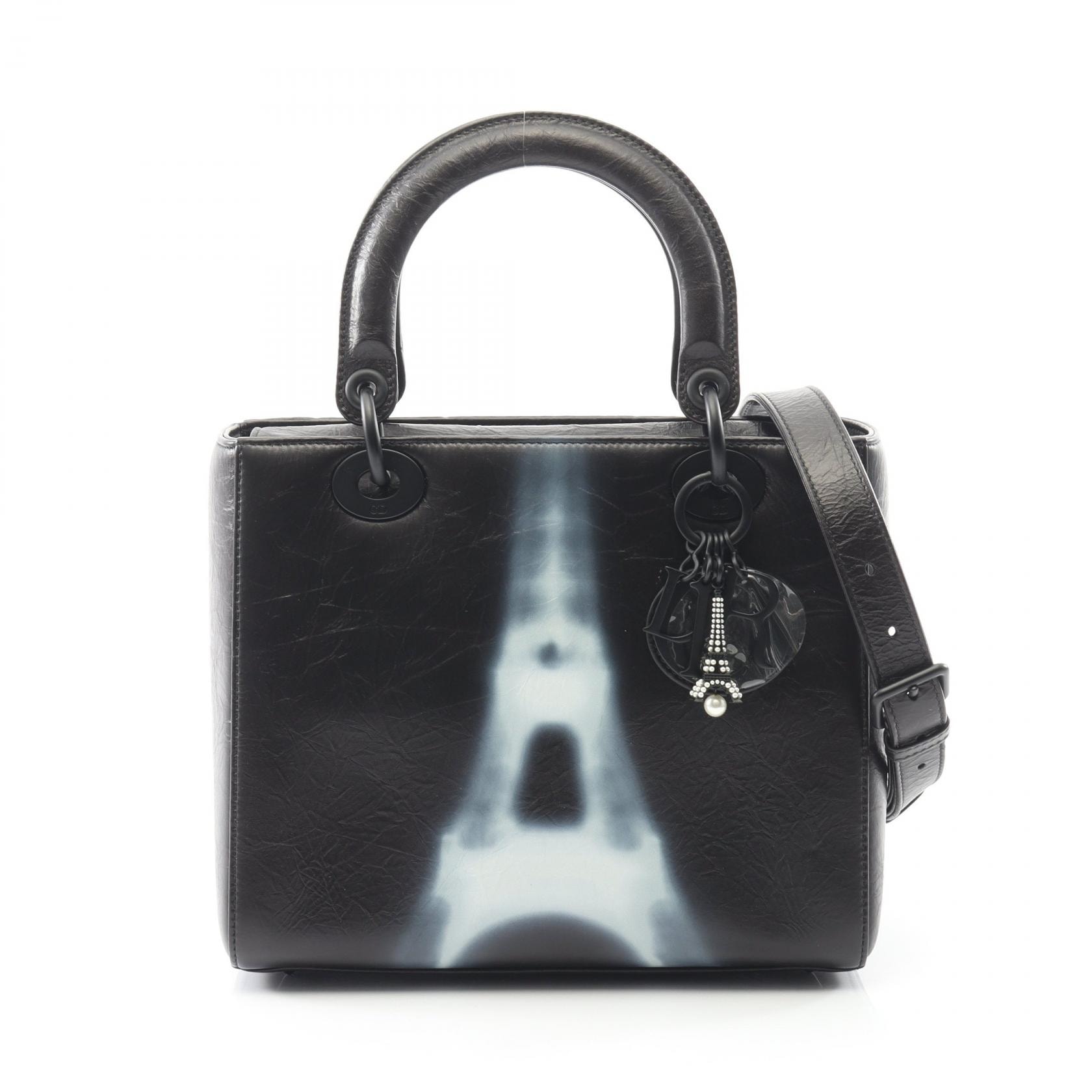 ディオール Dior LADY DIOR レディディオール ハンドバッグ バッグ レザー レディース ブラック系 【中古】