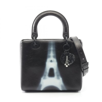 ディオール Dior LADY DIOR レディディオール ハンドバッグ バッグ レザー レディース ブラック系 【中古】