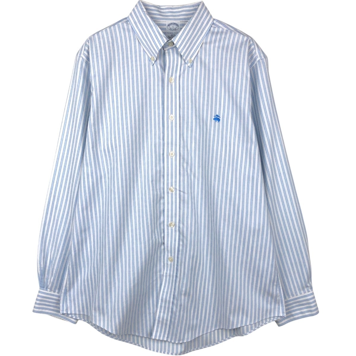 古着 ブルックスブラザーズ Brooks Brothers 1818 REGENT SLIM FIT 長袖 ボタンダウンストライプシャツ メンズL相当/eaa666468