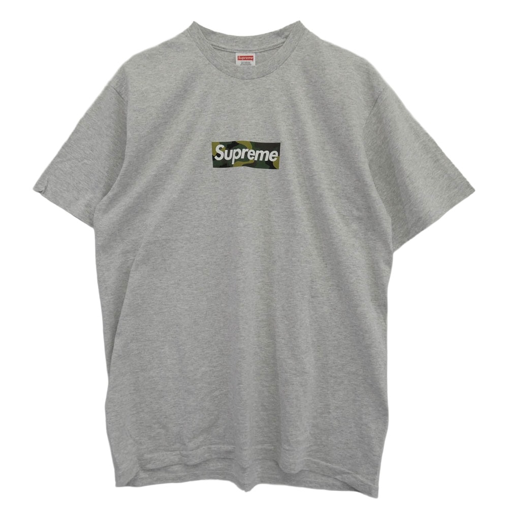 Supreme シュプリーム Tシャツ 23AW Box Logo Camo Tee  ボックス ロゴ カモ 半袖 Tシャツ グレー グレー系 L【極上美品】【中古】