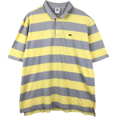 古着 ラコステ LACOSTE フランス企画 半袖 ボーダー ポロシャツ 8 メンズXXL相当/eaa654596