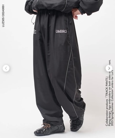 【完売】UMBRO/アンブロ×Lui’s トラックパンツ ブラック S
