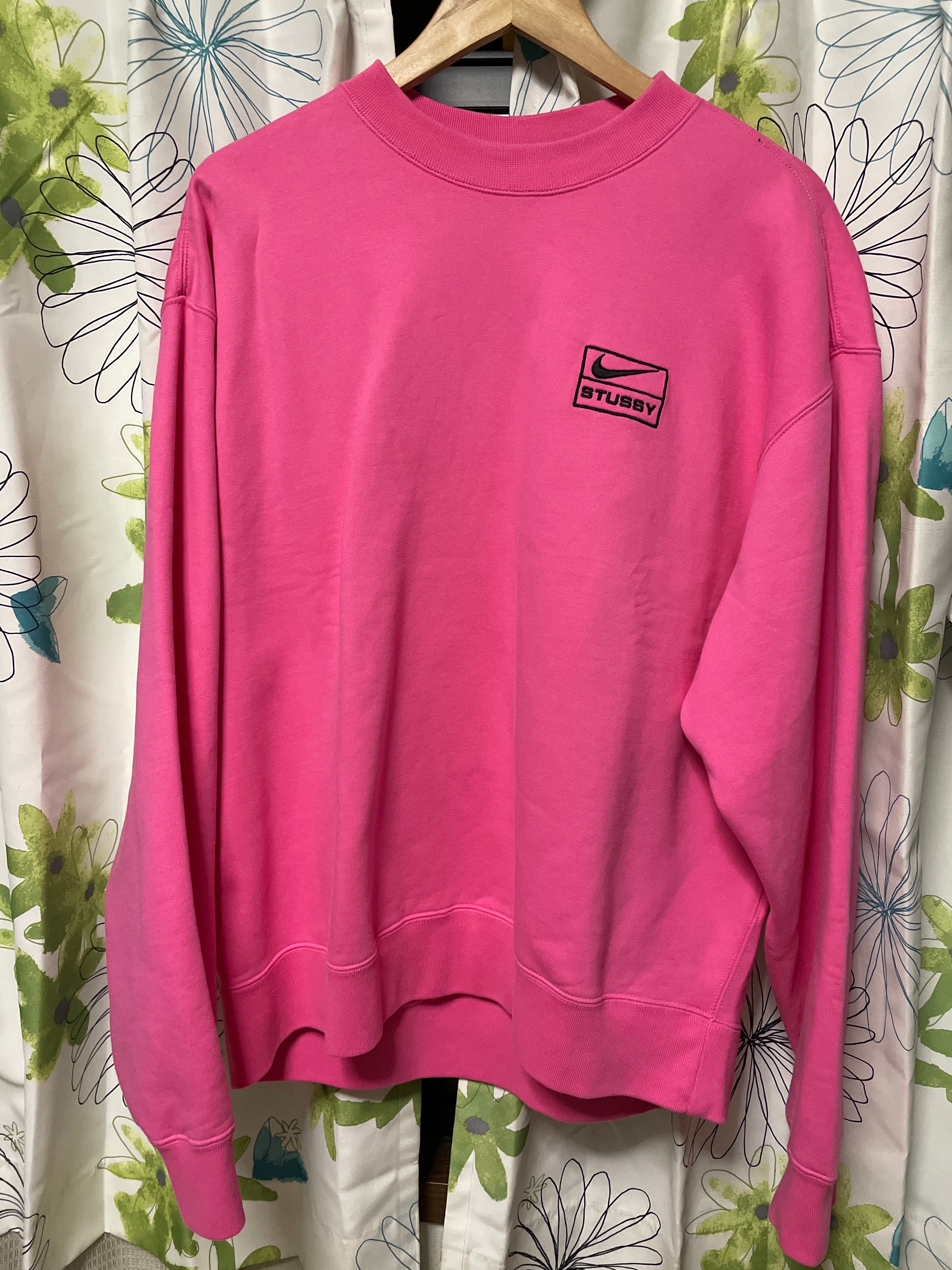Stussy × Nike NRG Washed Fleece Crew (US Size) "Pink" DO5310-670