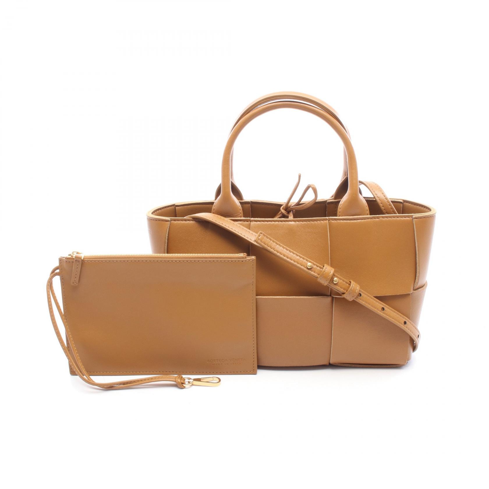 ボッテガヴェネタ BOTTEGA VENETA ミニアルコ 2WAY トートバッグ バッグ レザー レディース ブラウン系 709337 【中古】