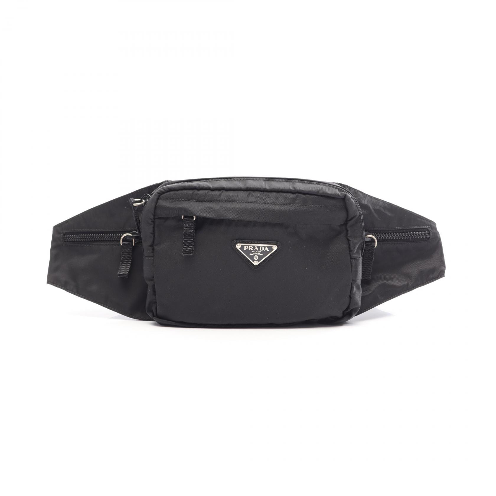 プラダ PRADA TESSUTO MONTAGN ウエストバッグ ボディバッグ バッグ ナイロン レディース ブラック系 【中古】